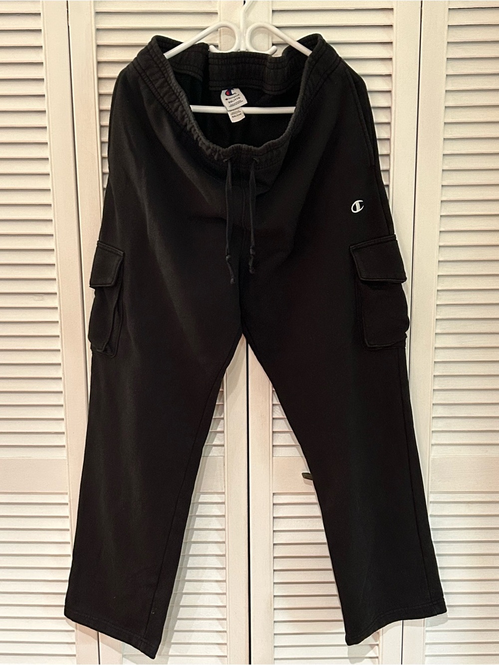 Champion Men’s Black Cargo Joggers with Logo